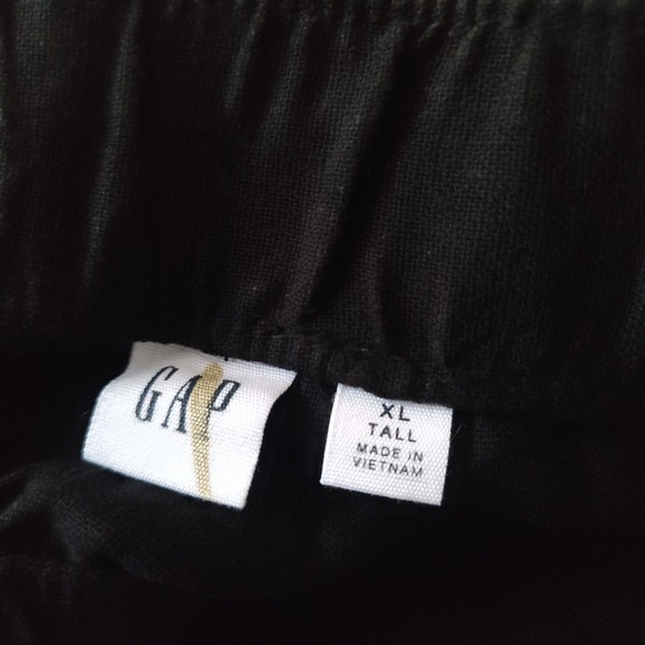 New Gap Pants XL Extra Large Tall Linen Blend Cargo Pull On Wide Leg Black NWT - Picture 5 of 9